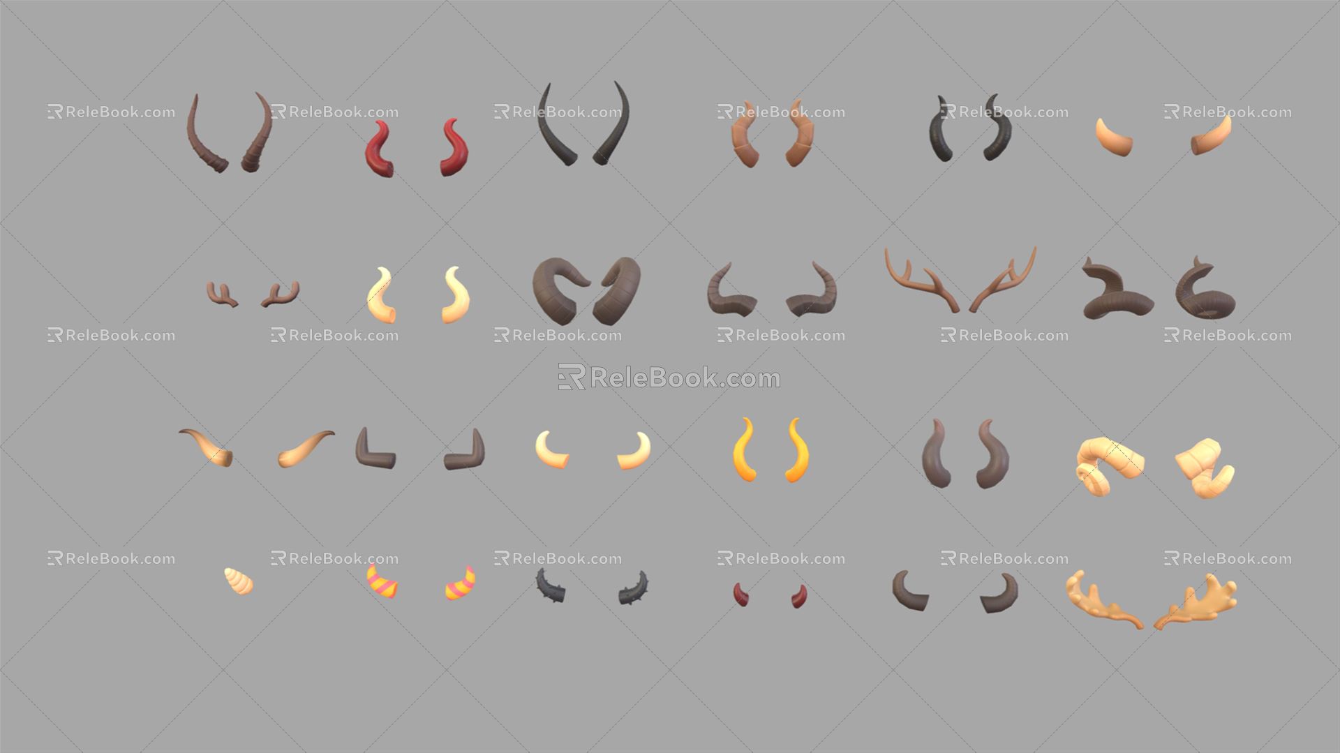 Modern antlers antlers antler animal ears cartoon horn antlers series 3d model