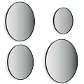 Four Round Wall Mirrors With Black Frames For Modern Home Interior Design 3d model
