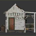 Rustic Wooden Log Cabin With Black Roof Green Railings Porch Brown Door And Wooden Barrels