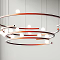 Modern Circular Ring Chandelier With Multiple Layers And White Spherical Bulbs 3d model