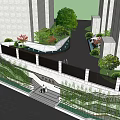 Modern Garden Landscape Design With Curved Pathway Lush Plants And Stone Stairs
