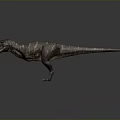 Realistic 3D Dinosaur Character With Striped Skin Open Mouth Standing