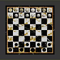 Elegant Marble Chess Set With Black White Gold Pieces For Home Decor
