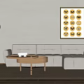 Modern corner sofa coffee table combination 3d model