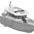 Modern Sleek Yacht Exterior Design With Streamlined Hull Open Deck And Glass Cockpit