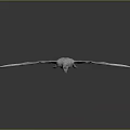 Gray Bat 3D Model With Large Wings In Standing Pose On Reflective Background 3d model