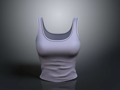 Gray Sleeveless Fitted Tank Top With Soft Fabric For Casual Wear 3d model