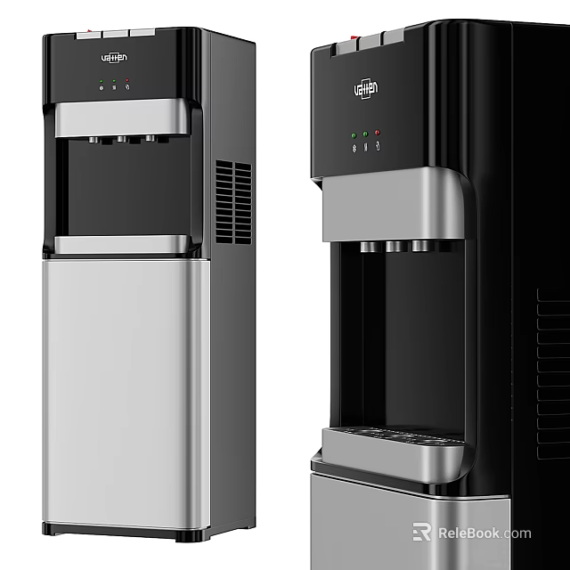 Modern Black and Silver Water Dispenser with Sleek Design for Daily Use 3d model 