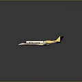 Modern White And Yellow Airplane Model With Yellow Engines And Black Tail