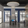 Science and technology sense window self-service sales exhibition hall 3d model