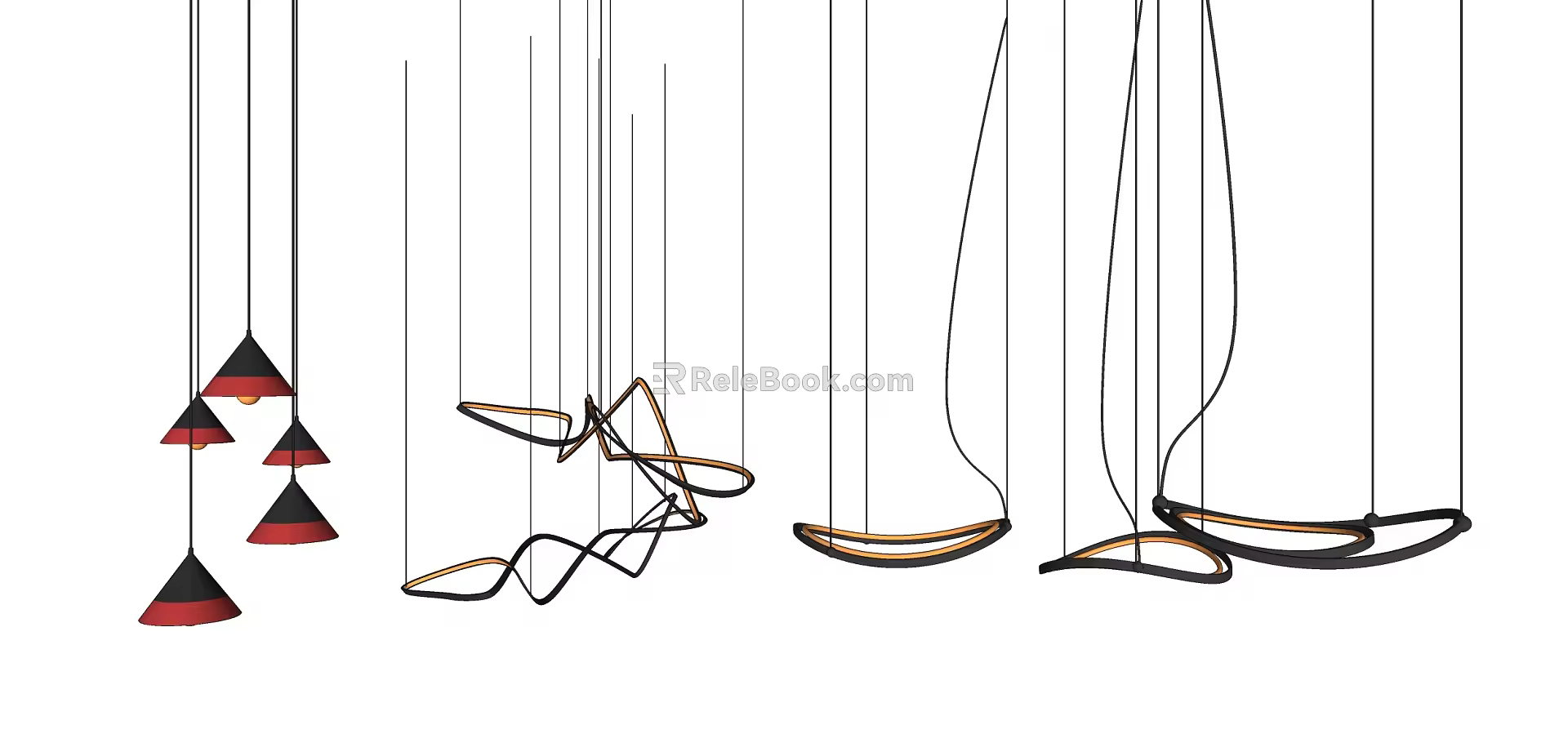 Light Luxury Chandelier Simple Chandelier Combination 3d model