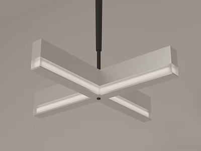 Modern Illuminated Geometric Chandelier With Sleek White Metal Design And Ceiling Hanging 3d model