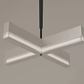Modern Illuminated Geometric Chandelier With Sleek White Metal Design And Ceiling Hanging