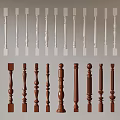 Various Decorative Balusters In White And Brown Design Styles For Railings