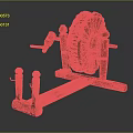 Ancient Wooden Spinning Wheel With Large Wheel And Spindle Structure Parts