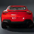 Red High Performance Sporty Car With Aerodynamic Body Sharp Front Design And Alloy Wheels