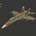 Military Fighter Jet With Modern Design Red Gray Blue Color Scheme And Missiles On Wings