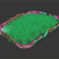Modern Miniature Grass Scene With Brown Border And Green Turf