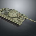 Military Tank With Heavy Duty Tracks Long Barrel Cannon And Detailed Armored Turret Design