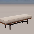Modern Sofa Bench With Wooden Frame And Beige Fabric Cushion Design