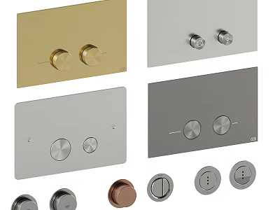 Washing Daily Use Control Panels With Metal Knobs In Various Colors And Modern Designs 3d model