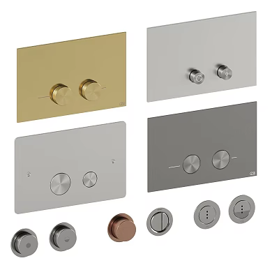 Washing Daily Use Control Panels With Metal Knobs In Various Colors And Modern Designs 3d model