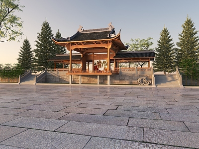 Chinese-style Dot General Stage 3d model