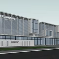 Community Activity Service Center Modern Architecture With Glass Facade And Greenery