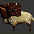 Mythical Game Movie 3D Character With Red Orange Patterned Back And Yellow Blue Accents