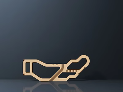 Commercial Equipment Metal Component With Irregular Shape Holes And Reflective Surface 3d model