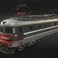 Classic Green Electric Train Locomotive with Red Stripes Pantographs and SY00 Number