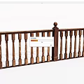 Traditional Wooden Railing With Vertical Balusters Top Rail And Decorative Finial
