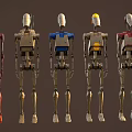 Colorful Humanoid Robot Characters With Mechanical Design And Varied Hues 3d model