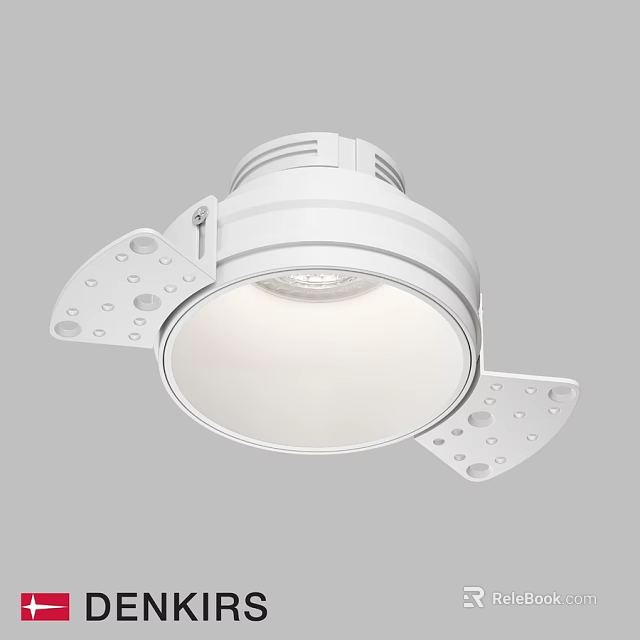 Modern White Recessed Downlight Spotlight With Adjustable Mounting Brackets And Ceiling Fixture Design 3d model 