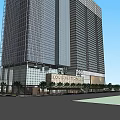 Modern Commercial Complex With High Rise Buildings In Urban Architectural Design 3d model