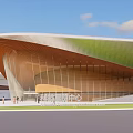 Modern Science and Technology Museum Performing Arts Center With Curved Roof Design