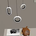 Elegant Modern Pendant Lights with Circular Ring Design for Home Interior Spaces 3d model