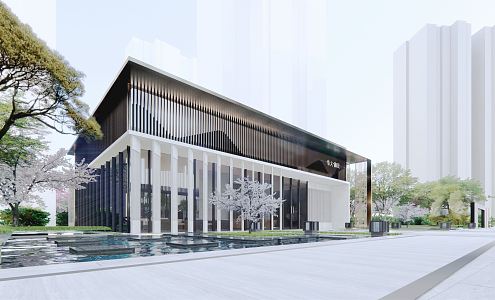 New Chinese Sales Office Building Sales Department 3d model