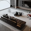 Italian sofa and coffee table combination 3d model