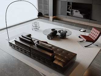 Italian sofa and coffee table combination 3d model