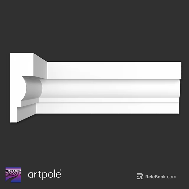 White Decorative Molding With Smooth Curves And Layered Structure For Interior Design 3d model 