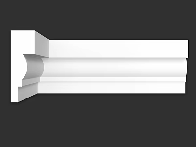 White Decorative Molding With Smooth Curves And Layered Structure For Interior Design 3d model