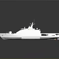 Modern White Warship Exterior Design With Sleek Hull And Upper Deck Structure 3d model