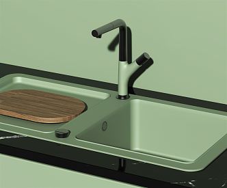 Nordic dish washing basin sink 3d model