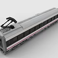 Building Blocks High Speed Train Model With White Gray Design And Detailed Windows 3d model