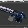 Modern Sci Fi Pistol With Silver Black Color Scheme And Pink XINUOPO Logo