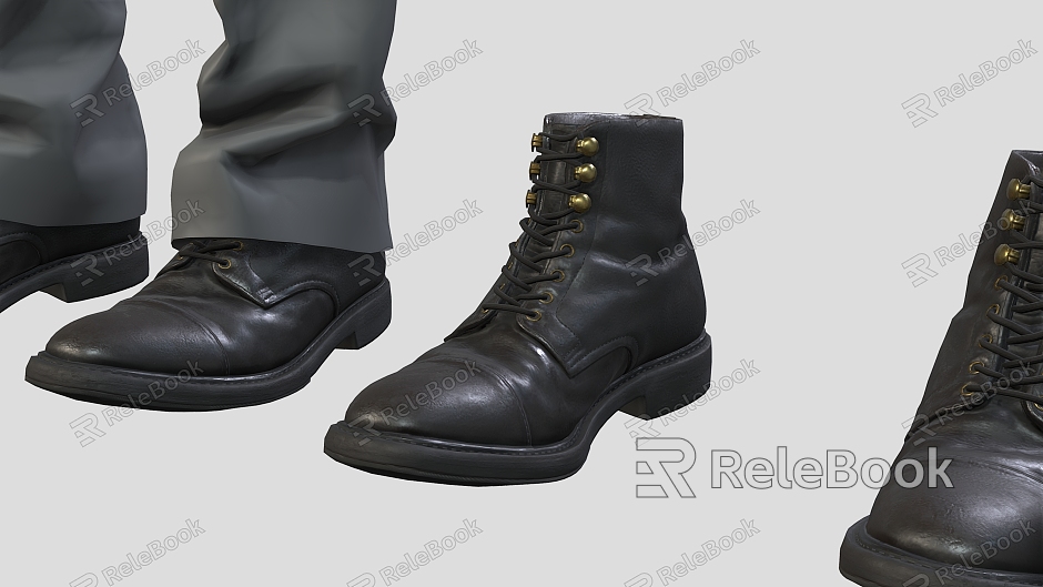 Leather Shoes Trousers Horse Boots Boots Men's Shoes model