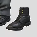 Black Leather Ankle Boots With Lace Up Design And Brass Eyelets Thick Sole
