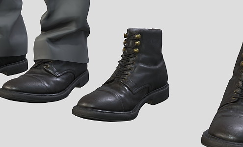 Leather Shoes Trousers Horse Boots Men's Shoes 3d model