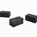 Three Black Decorative Storage Boxes With Lock Closures For Home Organization
